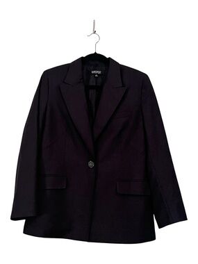 Kasper Black Single-Button Notch Lapel Blazer Front Pockets Size 12